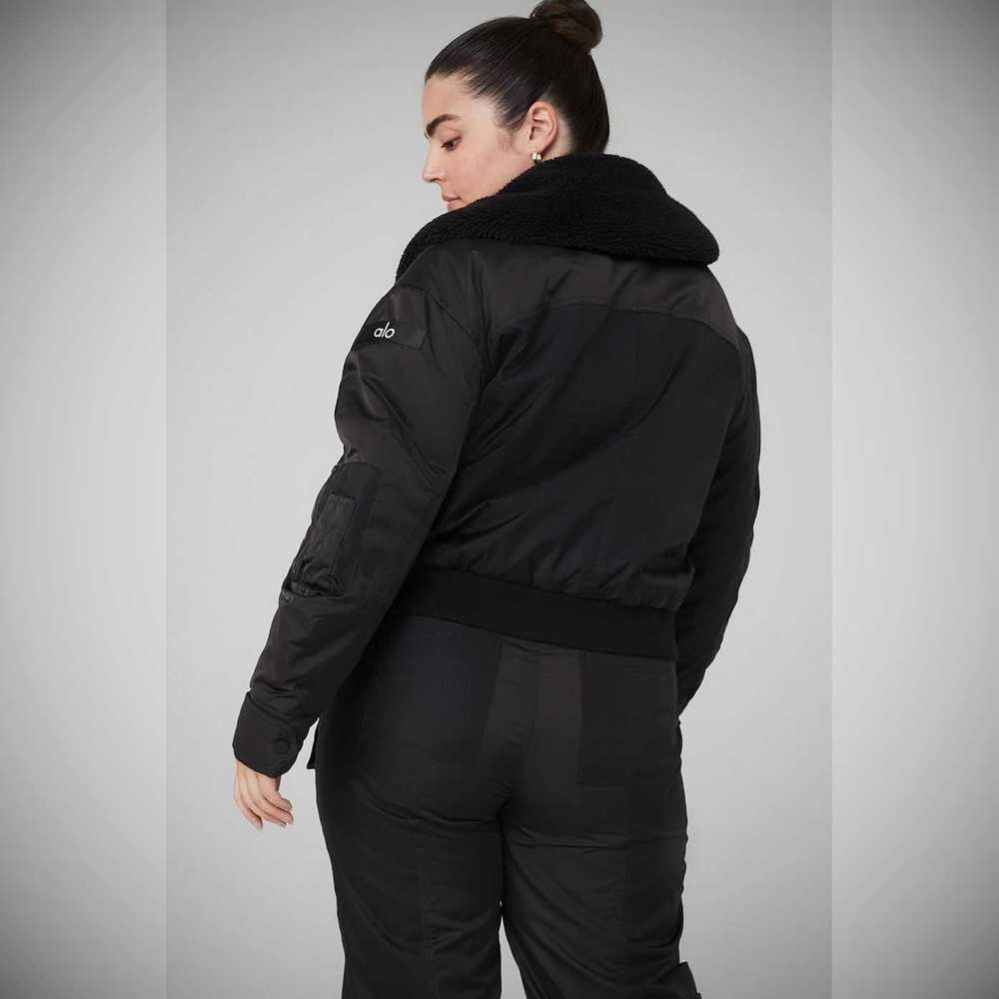 Chaquetas Alo Yoga Blaze Bomber Mujer Negros | MX-20FZQP