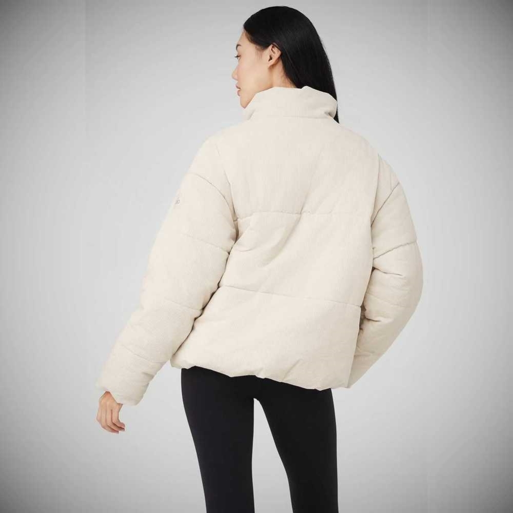 Chaquetas Alo Yoga Corduroy Stage Puffer Mujer Beige | MX-72NTWC