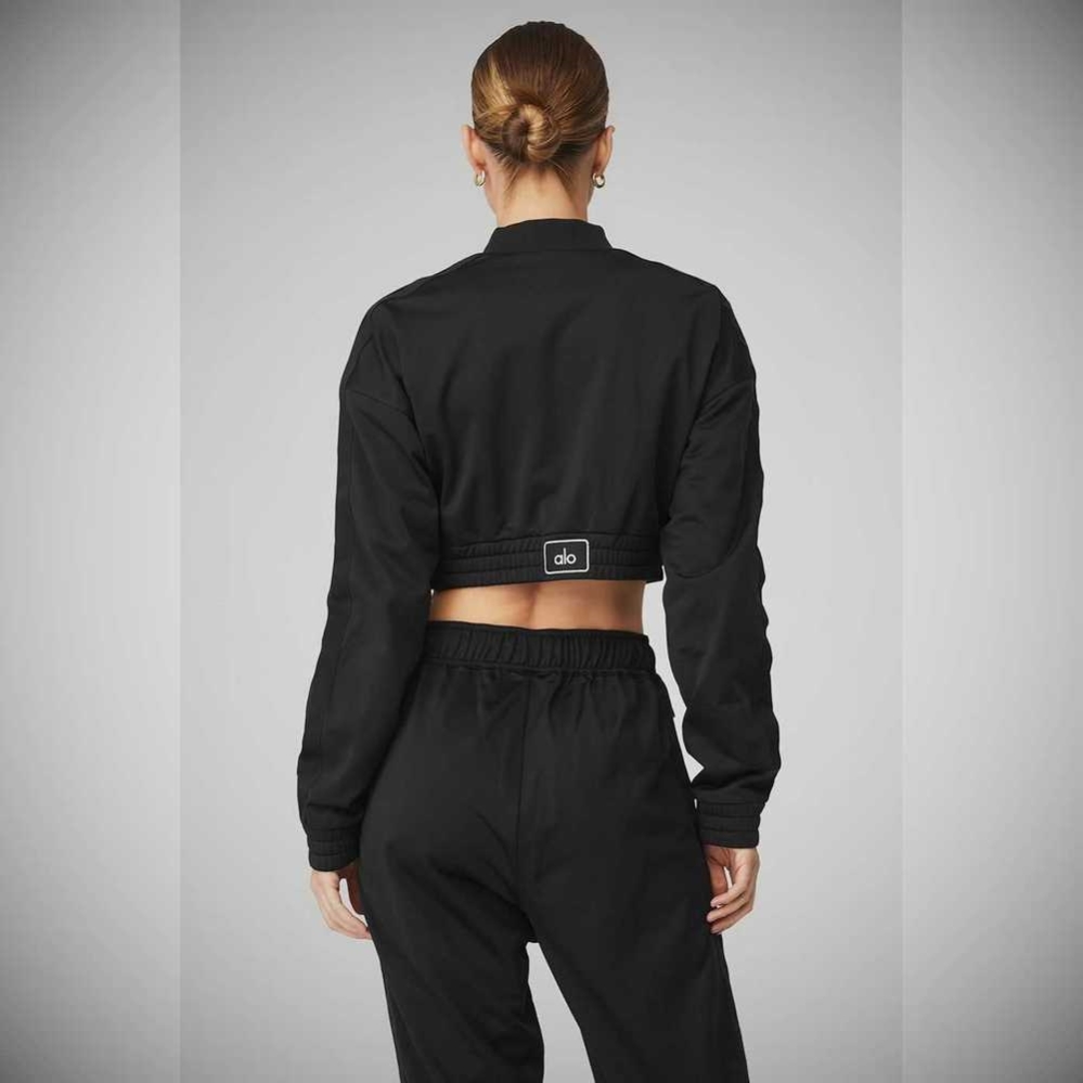 Chaquetas Alo Yoga Cropped Prizewinner Mujer Negros | MX-73SETW