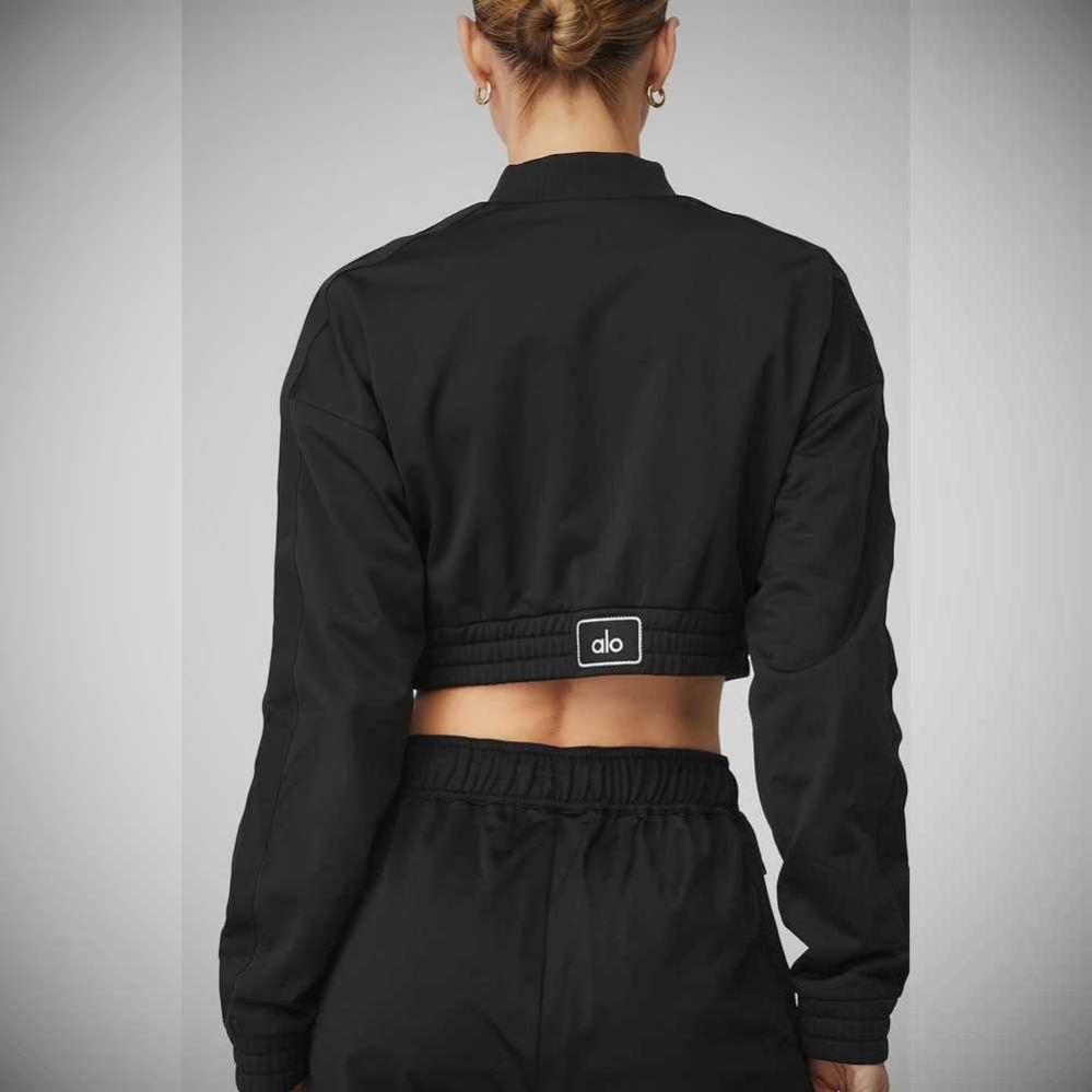 Chaquetas Alo Yoga Cropped Prizewinner Mujer Negros | MX-73SETW