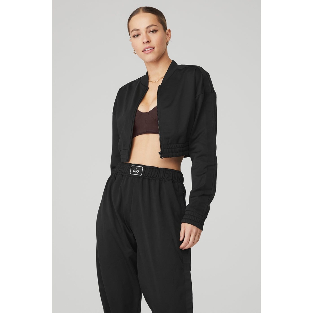 Chaquetas Alo Yoga Cropped Prizewinner Mujer Negros | MX-81WVTM