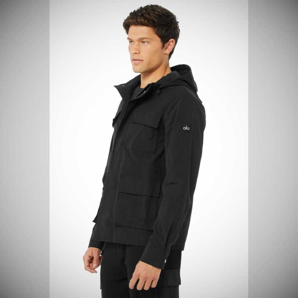 Chaquetas Alo Yoga Division Field Hombre Negros | MX-32DXJT