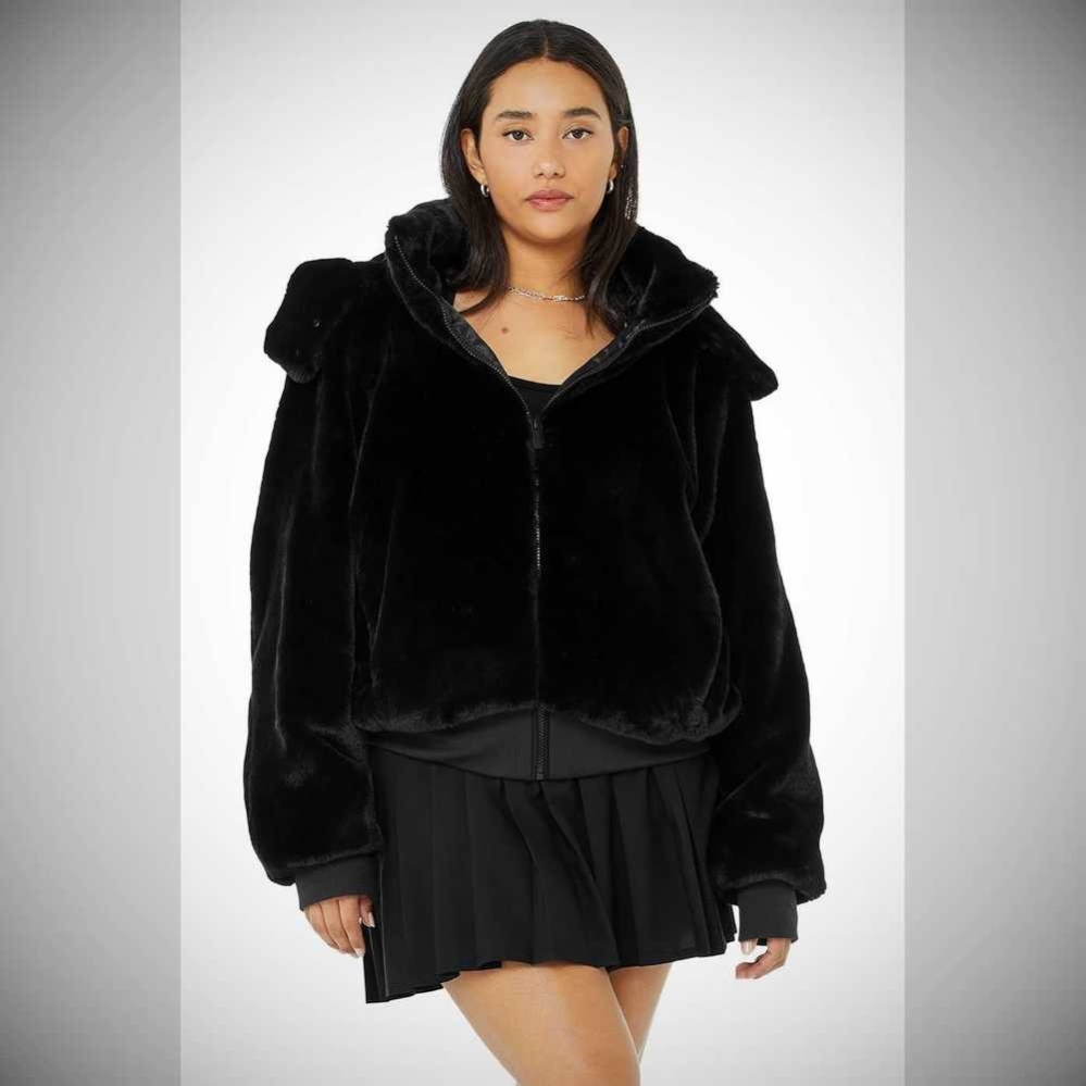 Chaquetas Alo Yoga Faux Fur Foxy Mujer Negros | MX-53KRNH