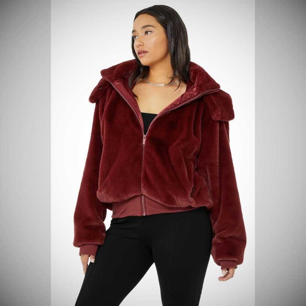 Chaquetas Alo Yoga Faux Fur Foxy Mujer Rojos | MX-01RVNB