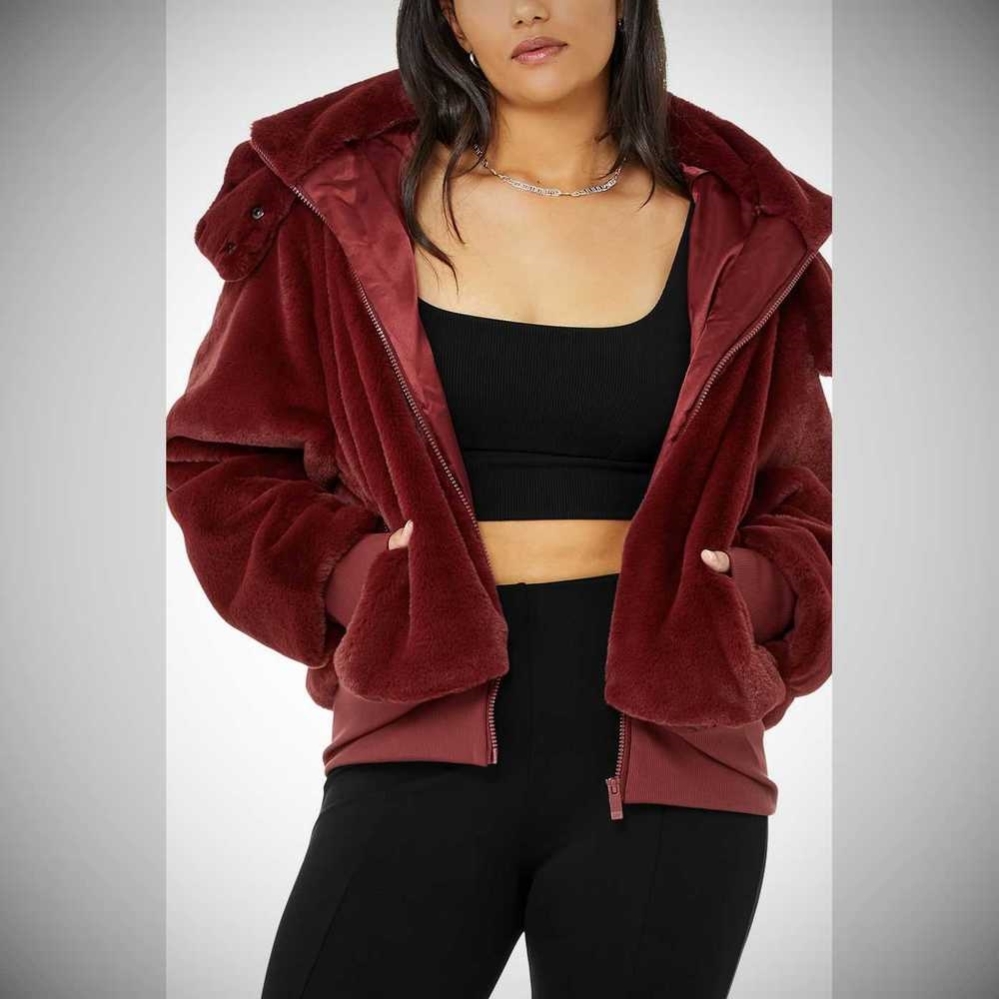 Chaquetas Alo Yoga Faux Fur Foxy Mujer Rojos | MX-01RVNB