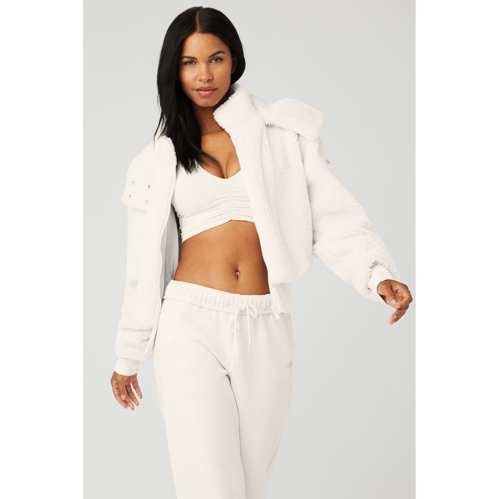 Chaquetas Alo Yoga Foxy Sherpa Mujer Blancos | MX-80ZQVM