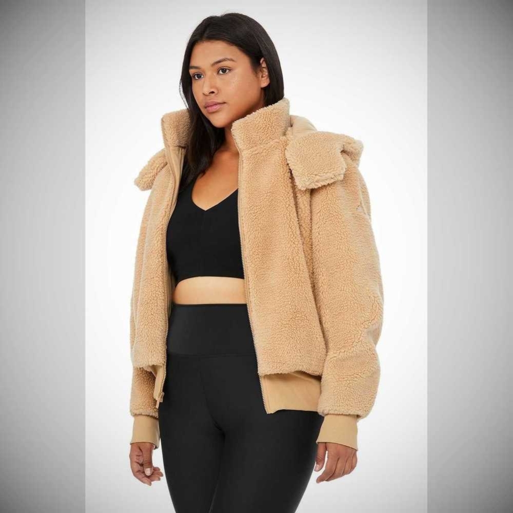 Chaquetas Alo Yoga Foxy Sherpa Mujer Camel | MX-23SGIB