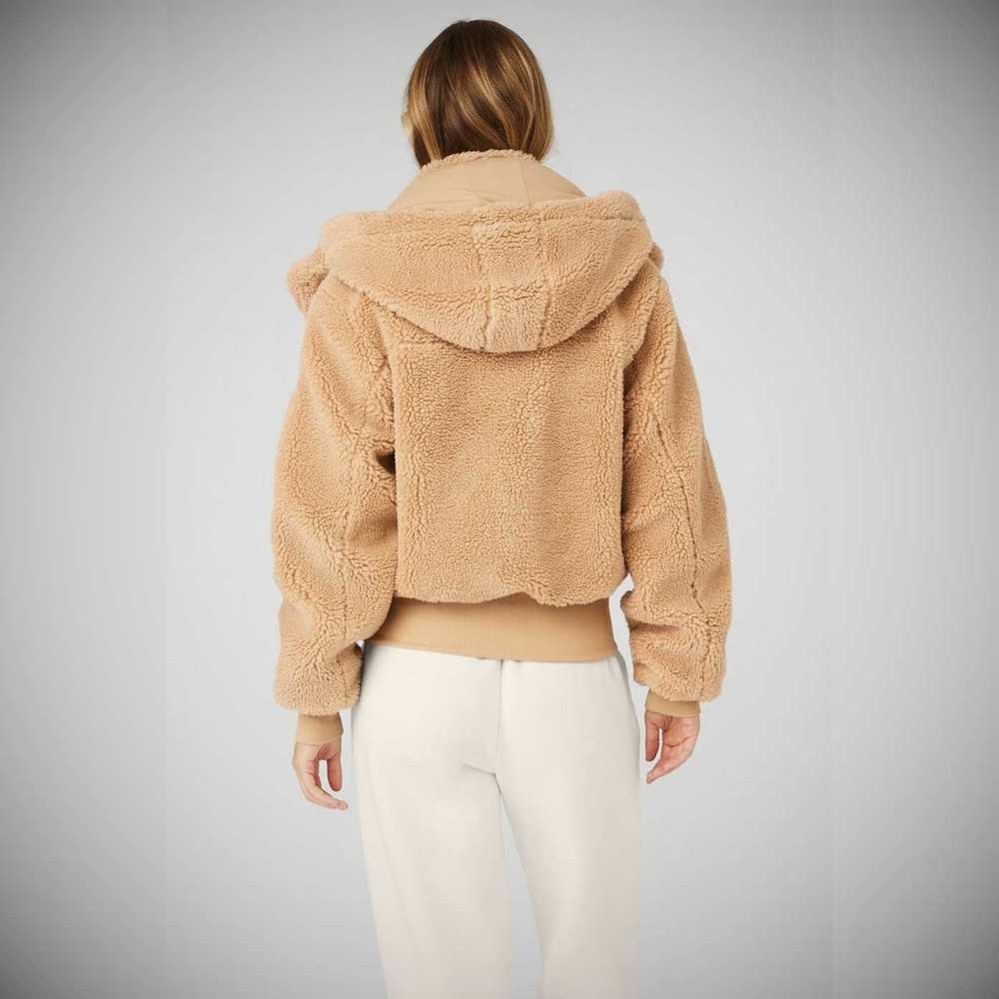 Chaquetas Alo Yoga Foxy Sherpa Mujer Camel | MX-40WICA