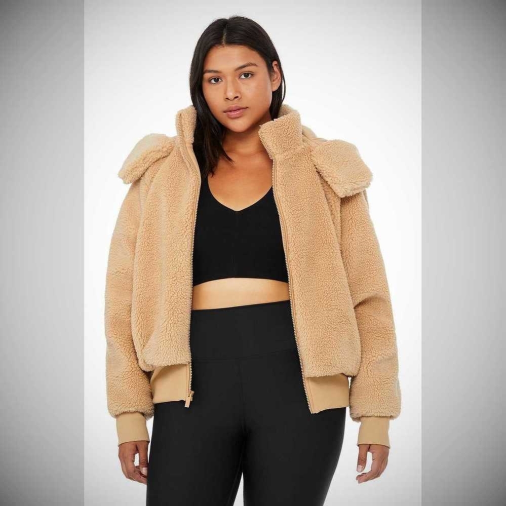 Chaquetas Alo Yoga Foxy Sherpa Mujer Camel | MX-40WICA