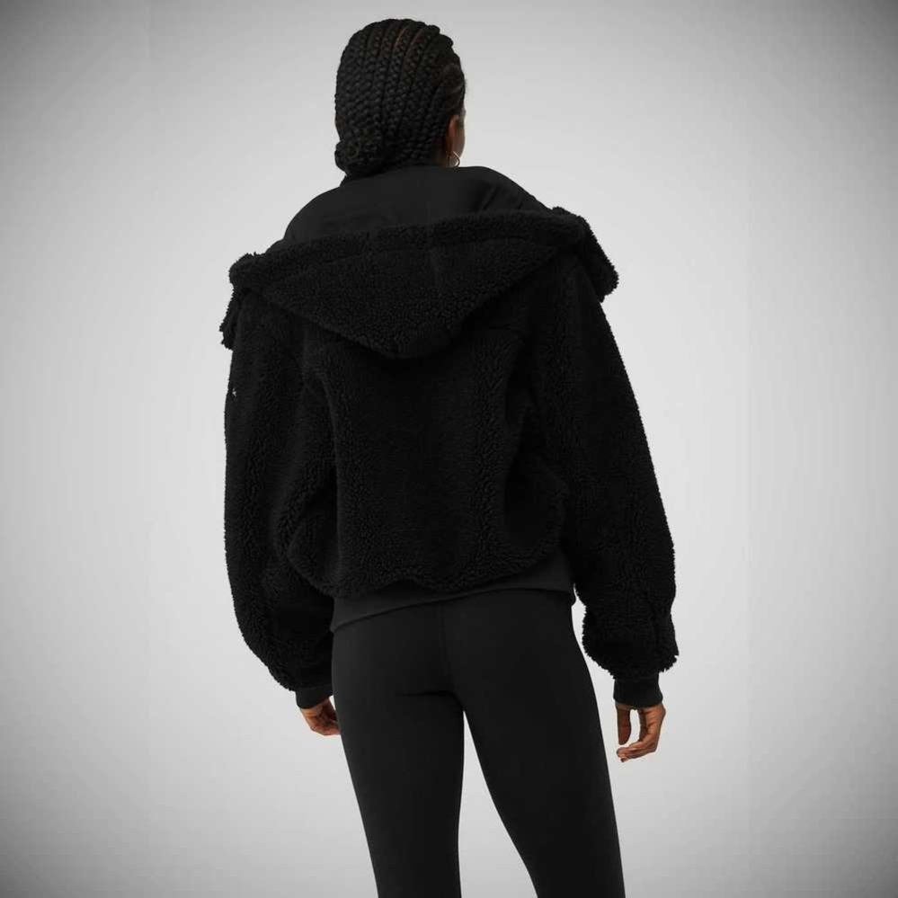 Chaquetas Alo Yoga Foxy Sherpa Mujer Negros | MX-10MQDS