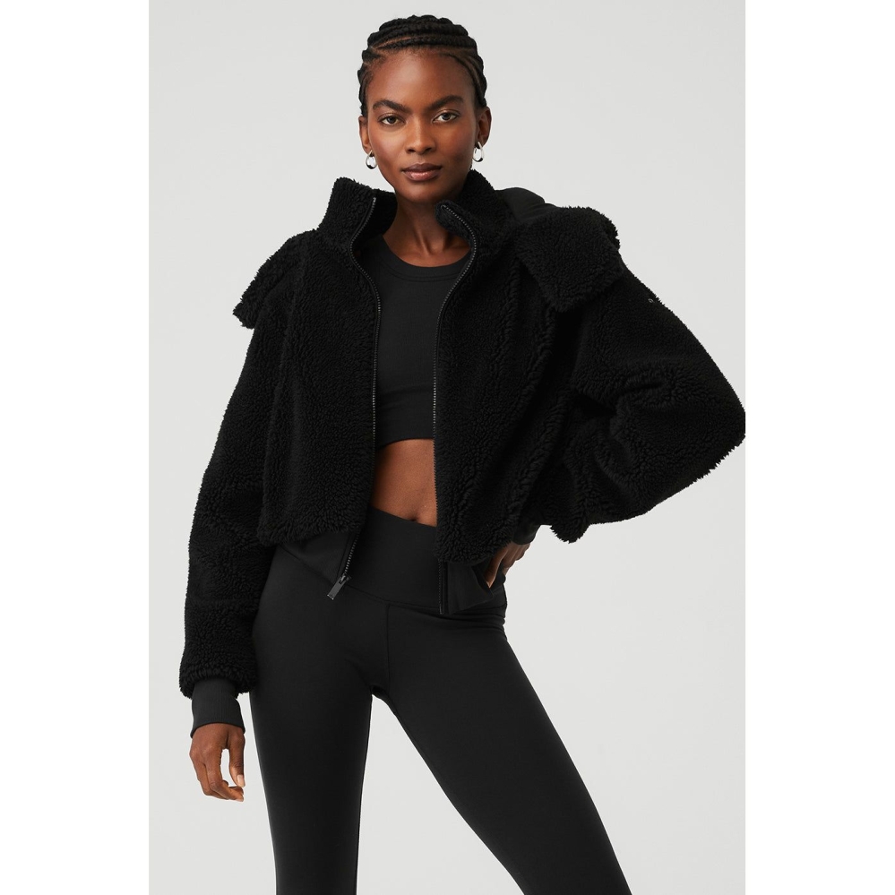 Chaquetas Alo Yoga Foxy Sherpa Mujer Negros | MX-10MQDS