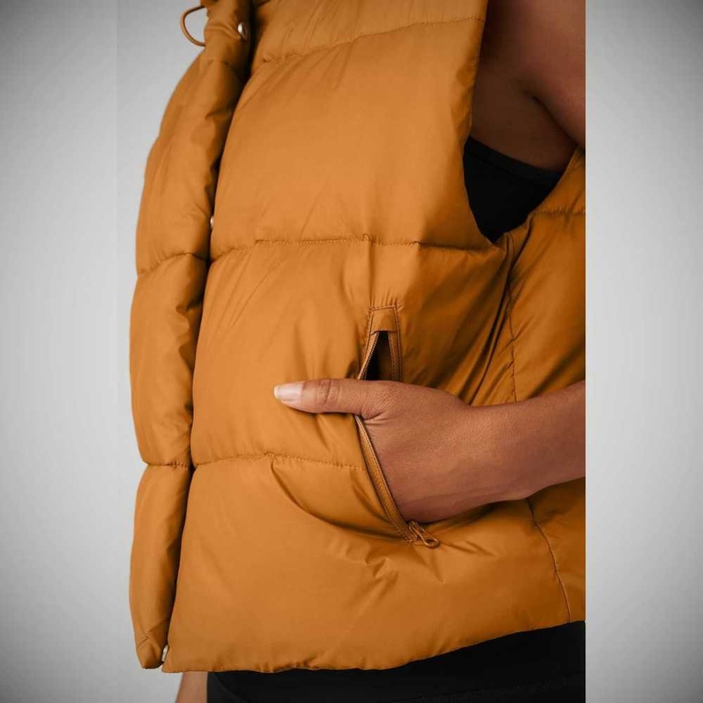 Chaquetas Alo Yoga Gold Rush Puffer Mujer Toffee | MX-32PXFO