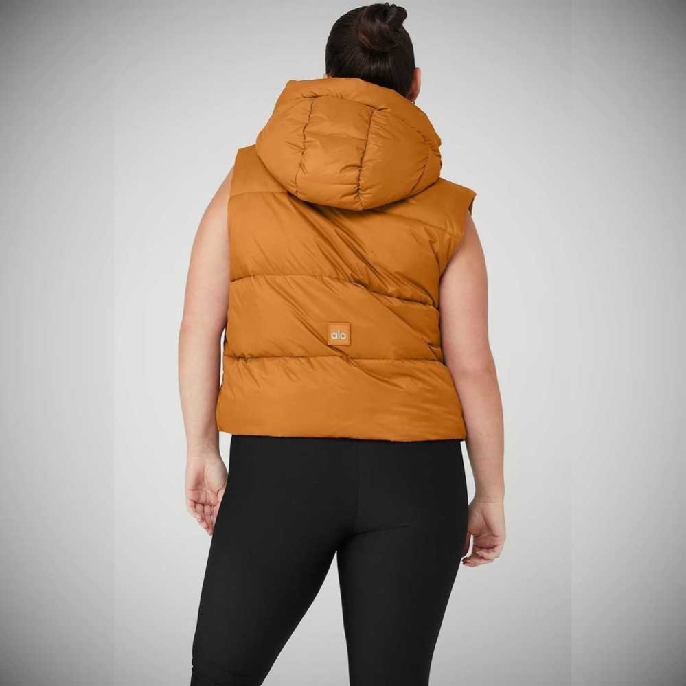 Chaquetas Alo Yoga Gold Rush Puffer Mujer Toffee | MX-32PXFO