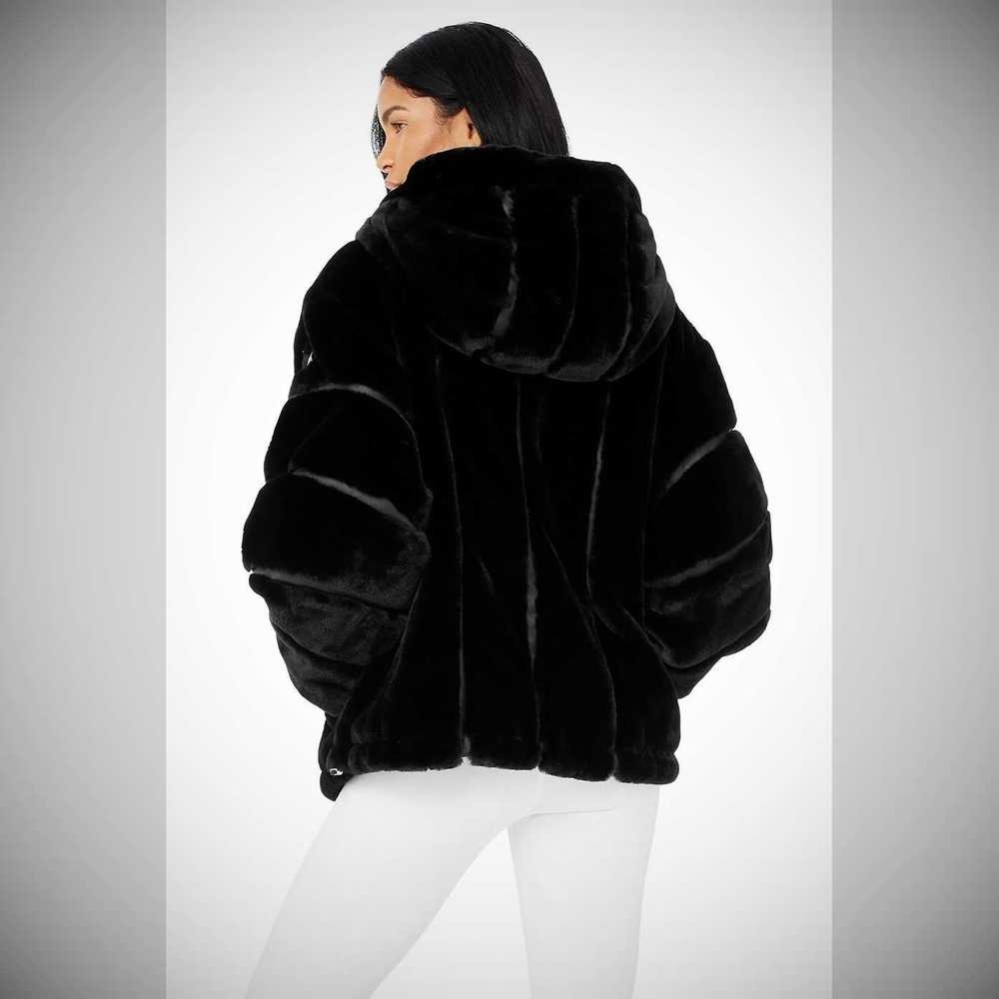 Chaquetas Alo Yoga Knock Out Faux Fur Mujer Negros | MX-52KGOP