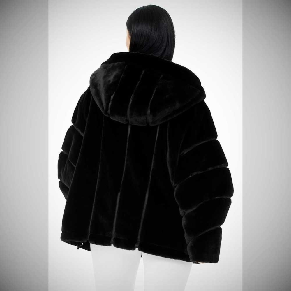 Chaquetas Alo Yoga Knock Out Faux Fur Mujer Negros | MX-52KGOP