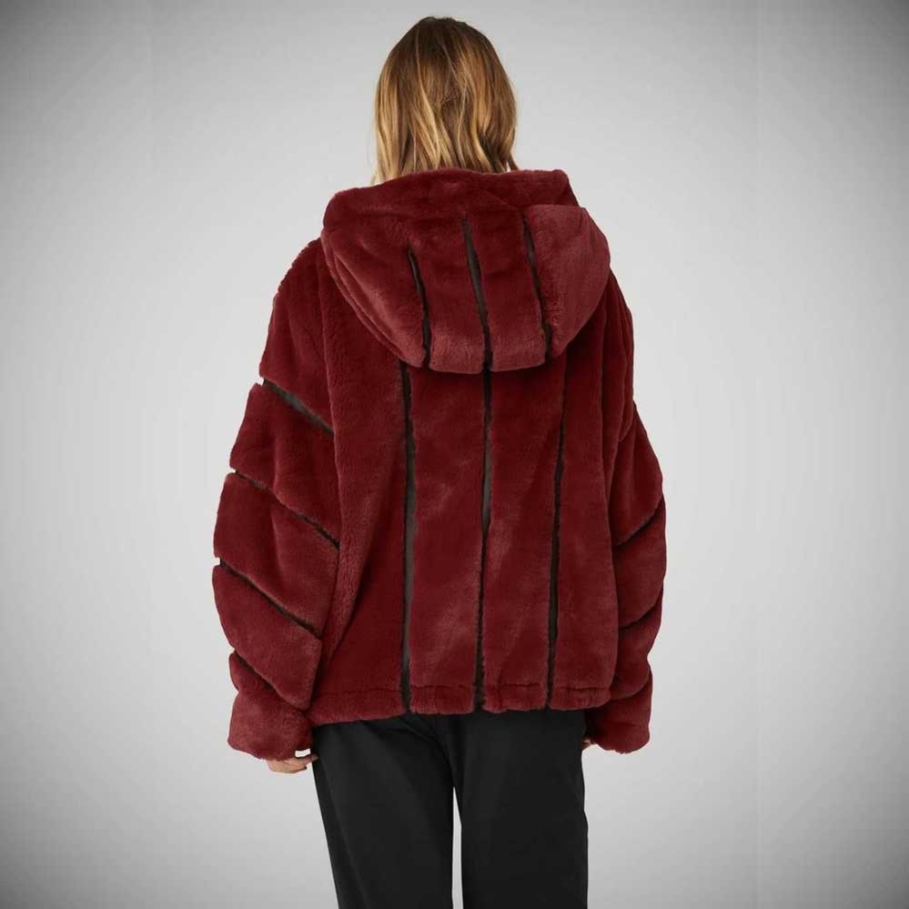 Chaquetas Alo Yoga Knock Out Faux Fur Mujer Rojos | MX-62KUYZ