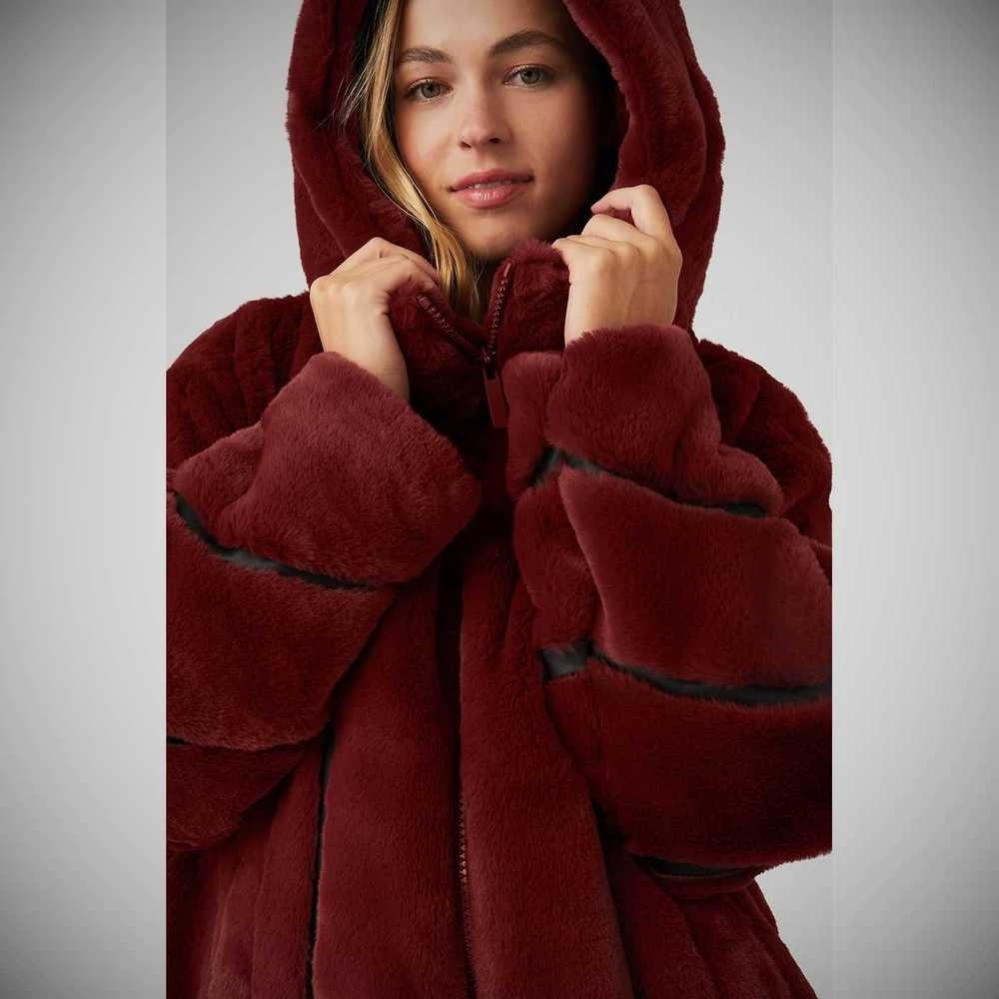 Chaquetas Alo Yoga Knock Out Faux Fur Mujer Rojos | MX-62KUYZ