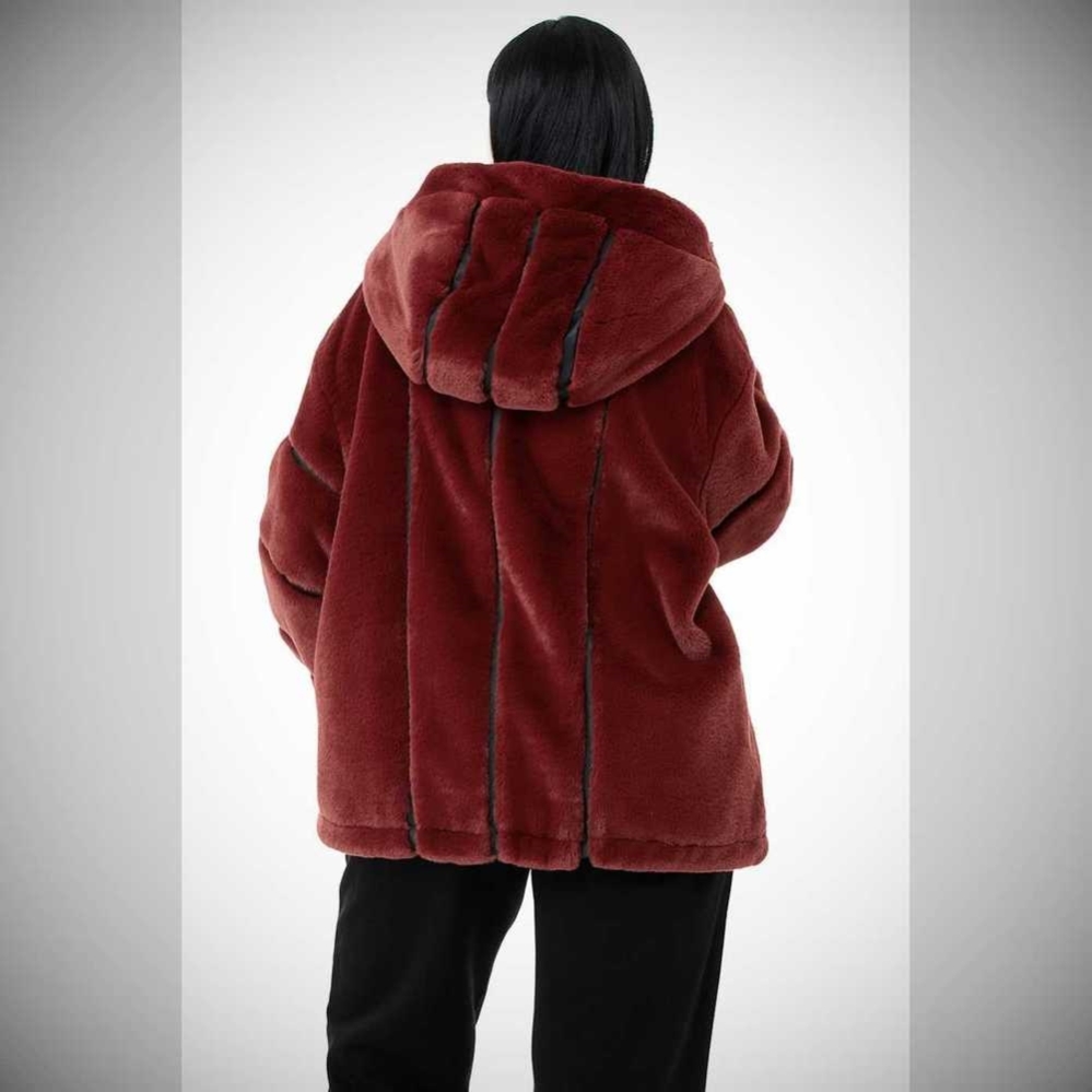 Chaquetas Alo Yoga Knock Out Faux Fur Mujer Rojos | MX-62KUYZ