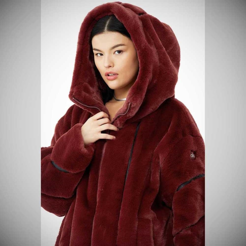 Chaquetas Alo Yoga Knock Out Faux Fur Mujer Rojos | MX-62KUYZ