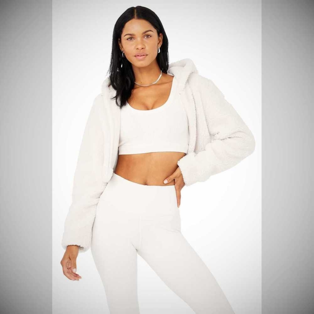 Chaquetas Alo Yoga LA Sherpa Mujer Blancos | MX-01REZS