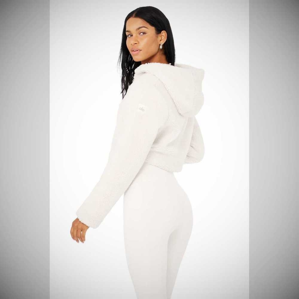 Chaquetas Alo Yoga LA Sherpa Mujer Blancos | MX-62POKD