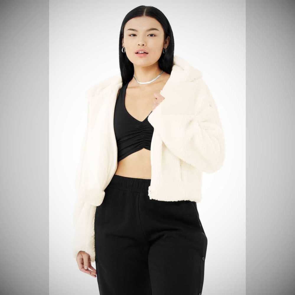 Chaquetas Alo Yoga LA Sherpa Mujer Blancos | MX-62POKD