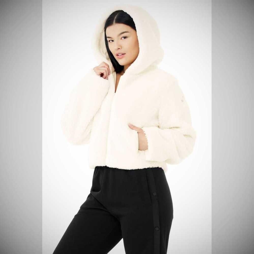 Chaquetas Alo Yoga LA Sherpa Mujer Blancos | MX-62POKD