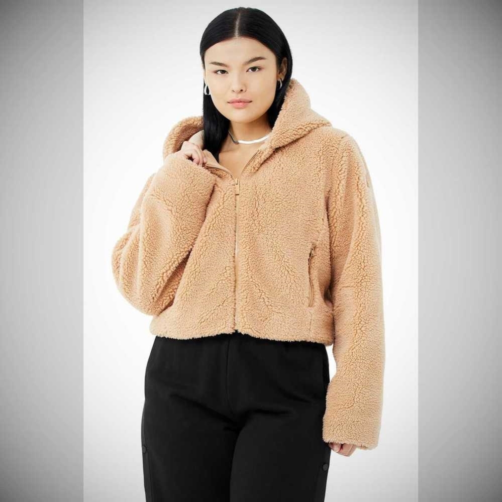 Chaquetas Alo Yoga LA Sherpa Mujer Camel | MX-70GOEZ