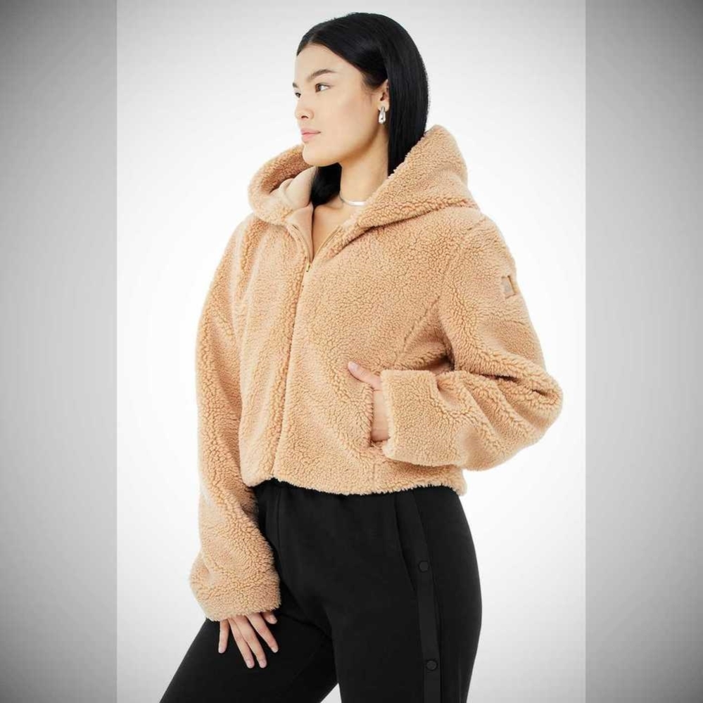 Chaquetas Alo Yoga LA Sherpa Mujer Camel | MX-70GOEZ