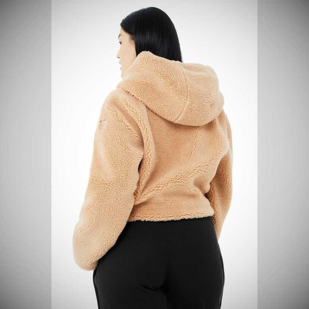 Chaquetas Alo Yoga LA Sherpa Mujer Camel | MX-70GOEZ