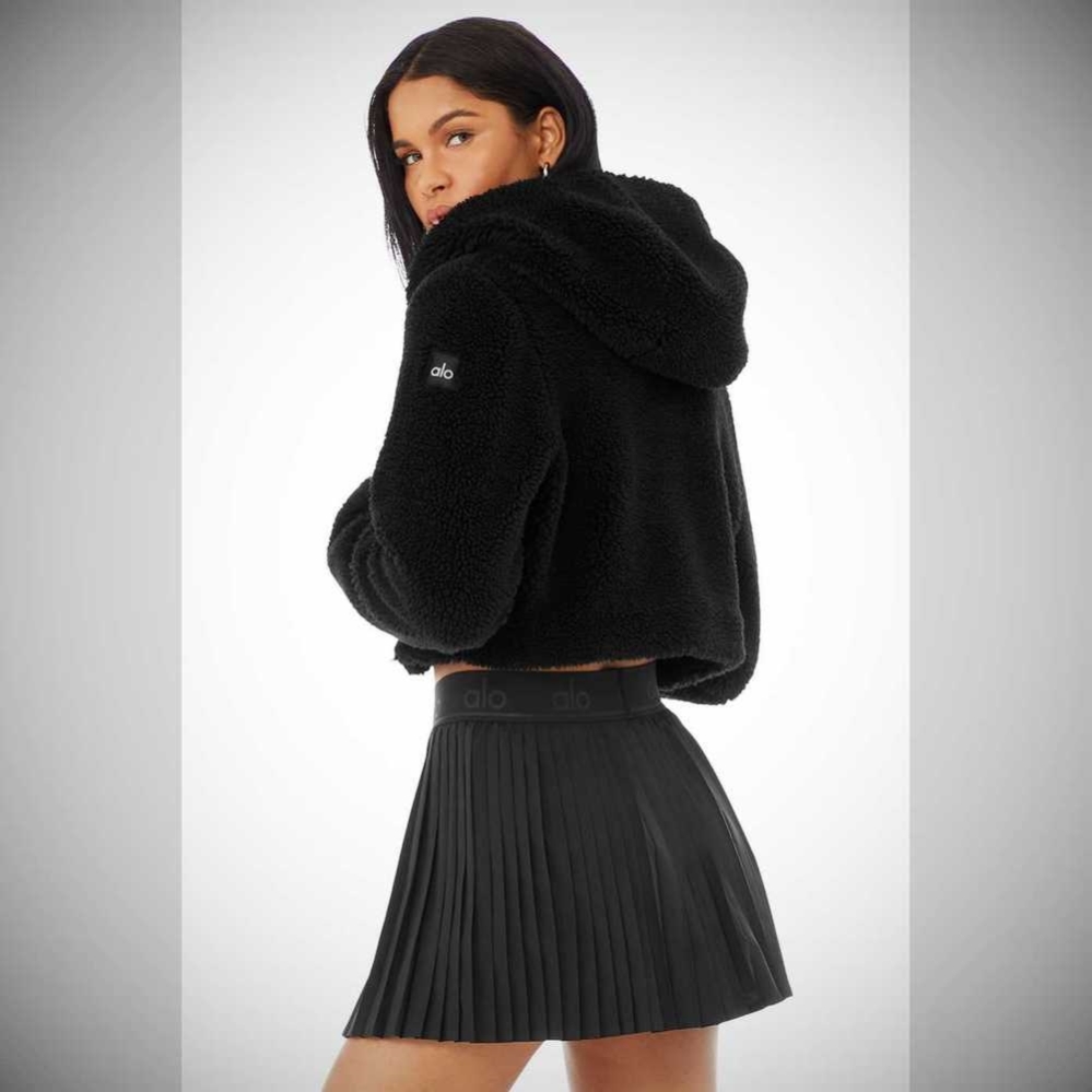 Chaquetas Alo Yoga LA Sherpa Mujer Negros | MX-38SUDJ