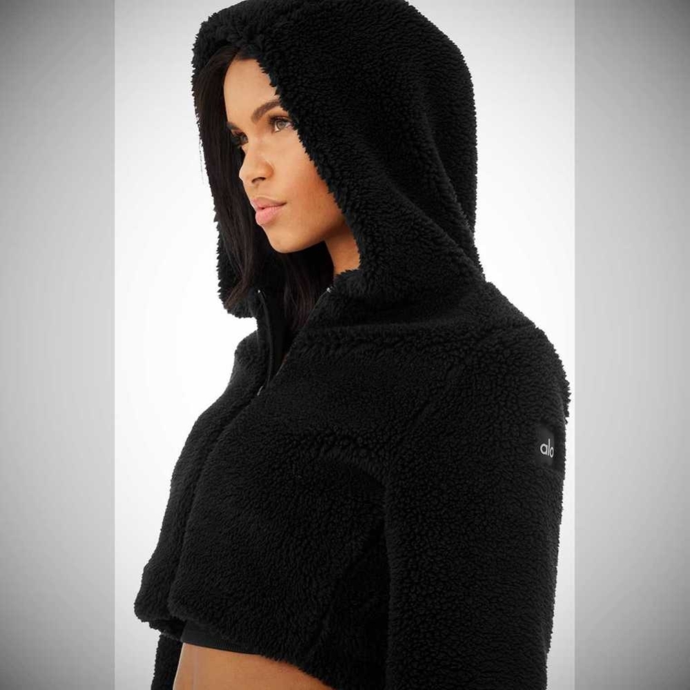 Chaquetas Alo Yoga LA Sherpa Mujer Negros | MX-38SUDJ