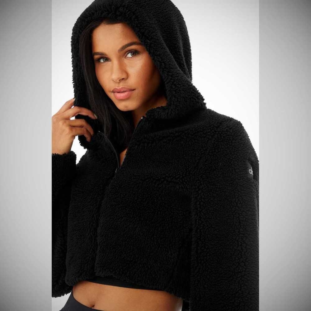 Chaquetas Alo Yoga LA Sherpa Mujer Negros | MX-38SUDJ