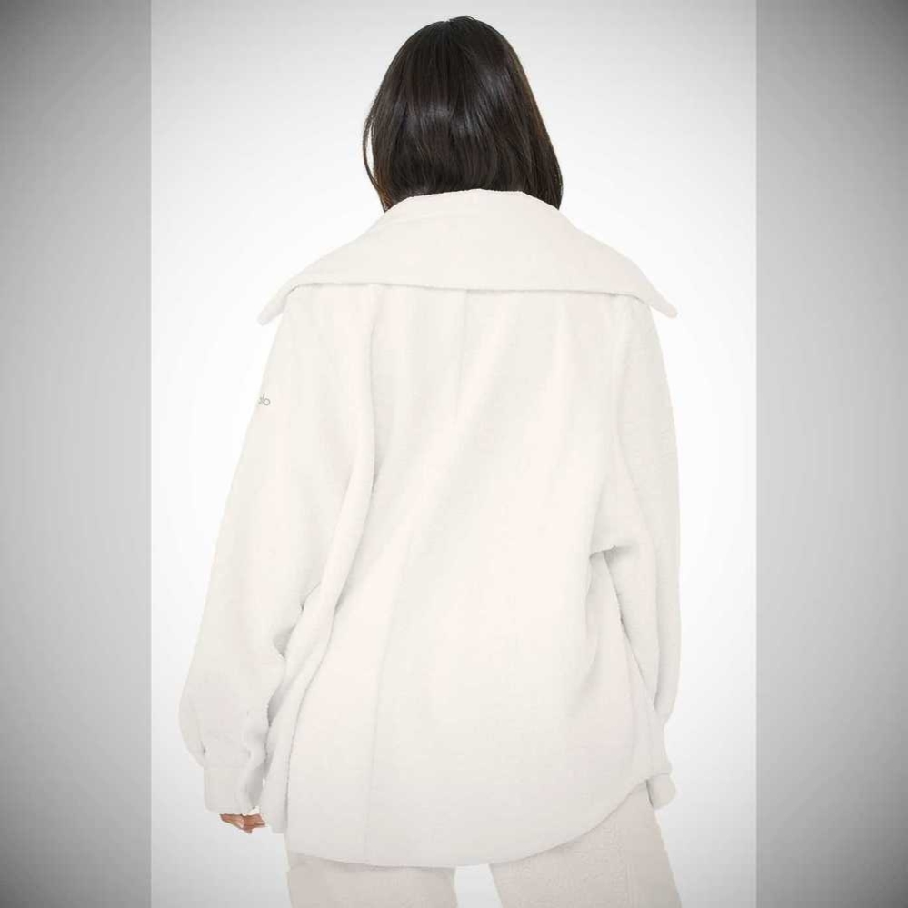 Chaquetas Alo Yoga Micro Sherpa Envy Shacket Mujer Blancos | MX-05ELQZ