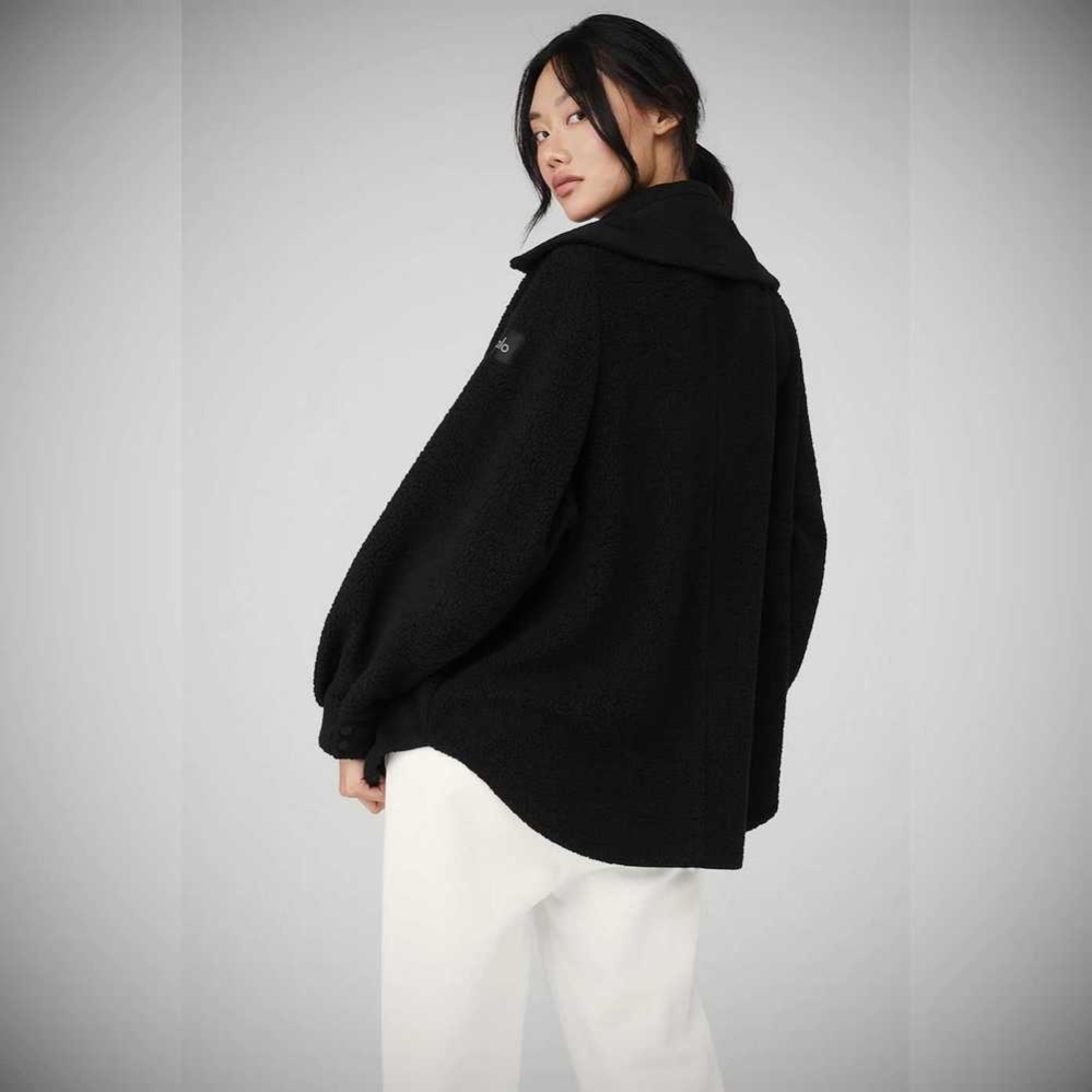 Chaquetas Alo Yoga Micro Sherpa Envy Shacket Mujer Negros | MX-53ZEYL