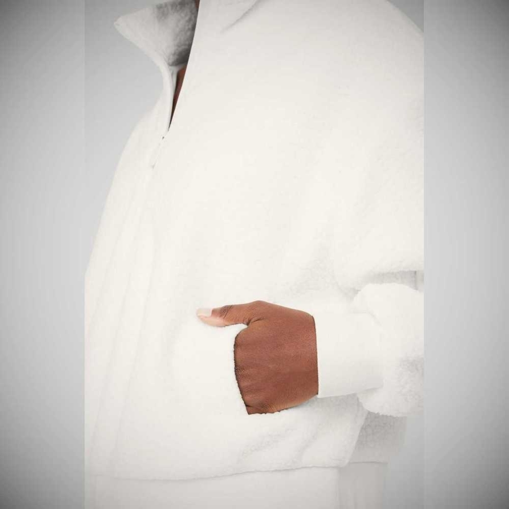 Chaquetas Alo Yoga Micro Sherpa Solstice Coverup Mujer Blancos | MX-41OCSL