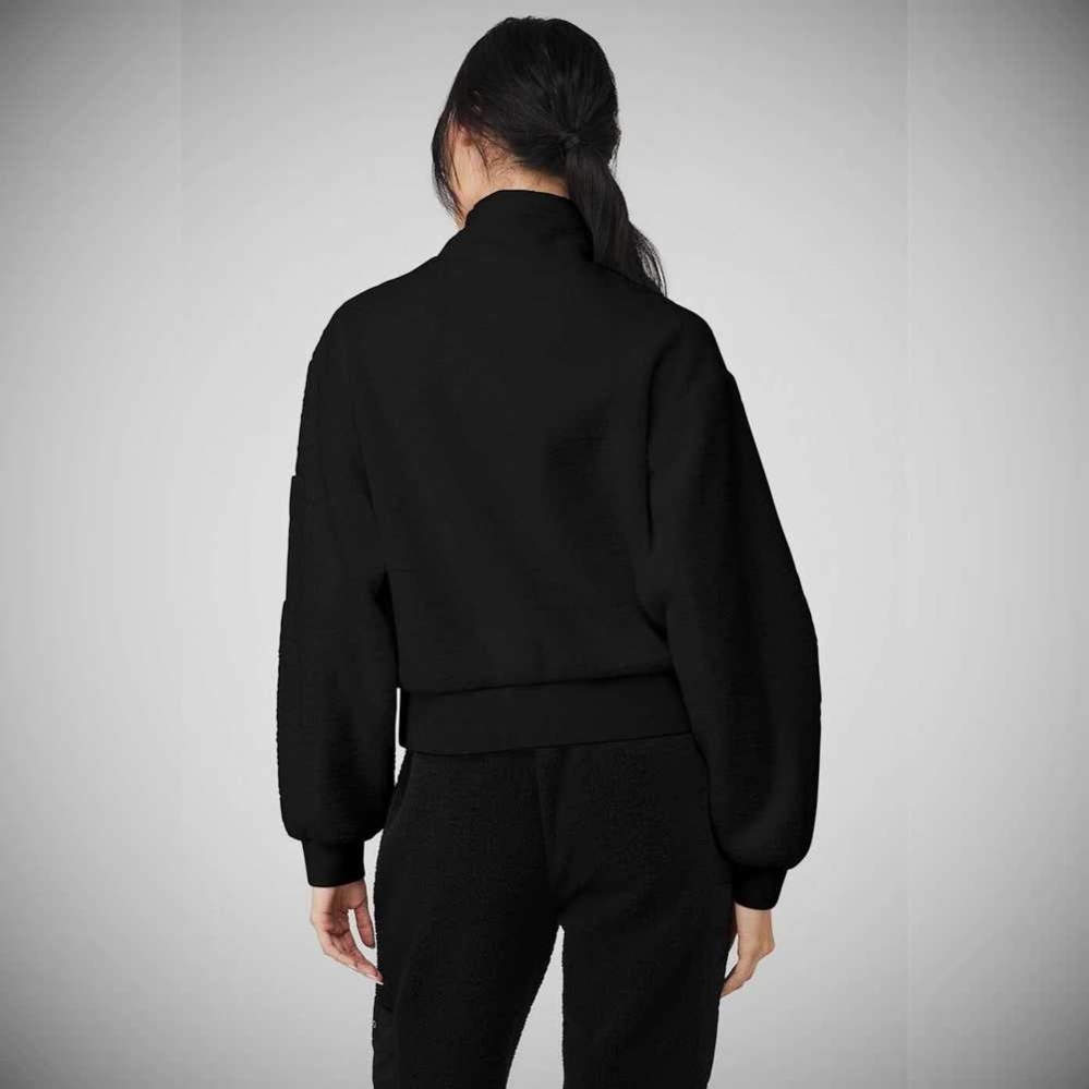 Chaquetas Alo Yoga Micro Sherpa Solstice Coverup Mujer Negros | MX-52NKIS