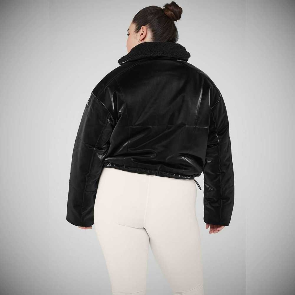 Chaquetas Alo Yoga Orion Cropped Puffer Mujer Negros | MX-67BZAI