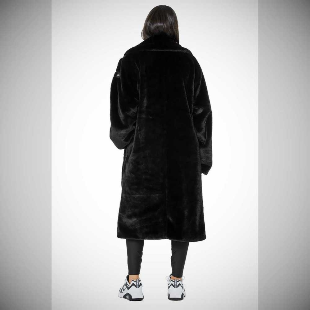 Chaquetas Alo Yoga Oversized Faux Fur Trench Mujer Negros | MX-25HNQF