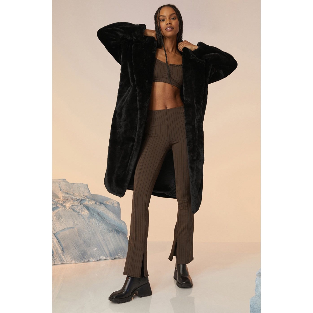 Chaquetas Alo Yoga Oversized Faux Fur Trench Mujer Negros | MX-25HNQF