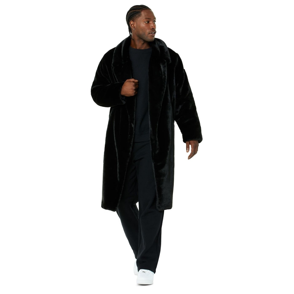 Chaquetas Alo Yoga Oversized Faux Fur Trench Hombre Negros | MX-40ANMZ