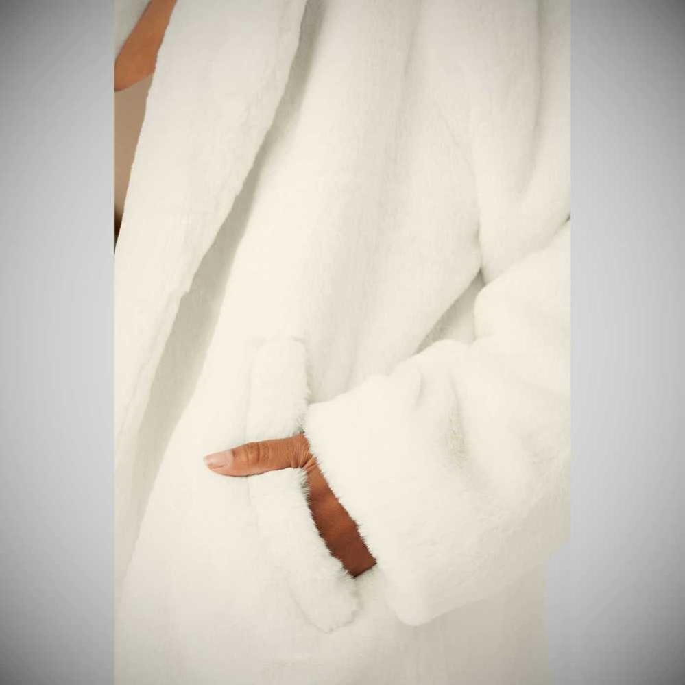 Chaquetas Alo Yoga Oversized Faux Fur Trench Mujer Blancos | MX-40GVCH