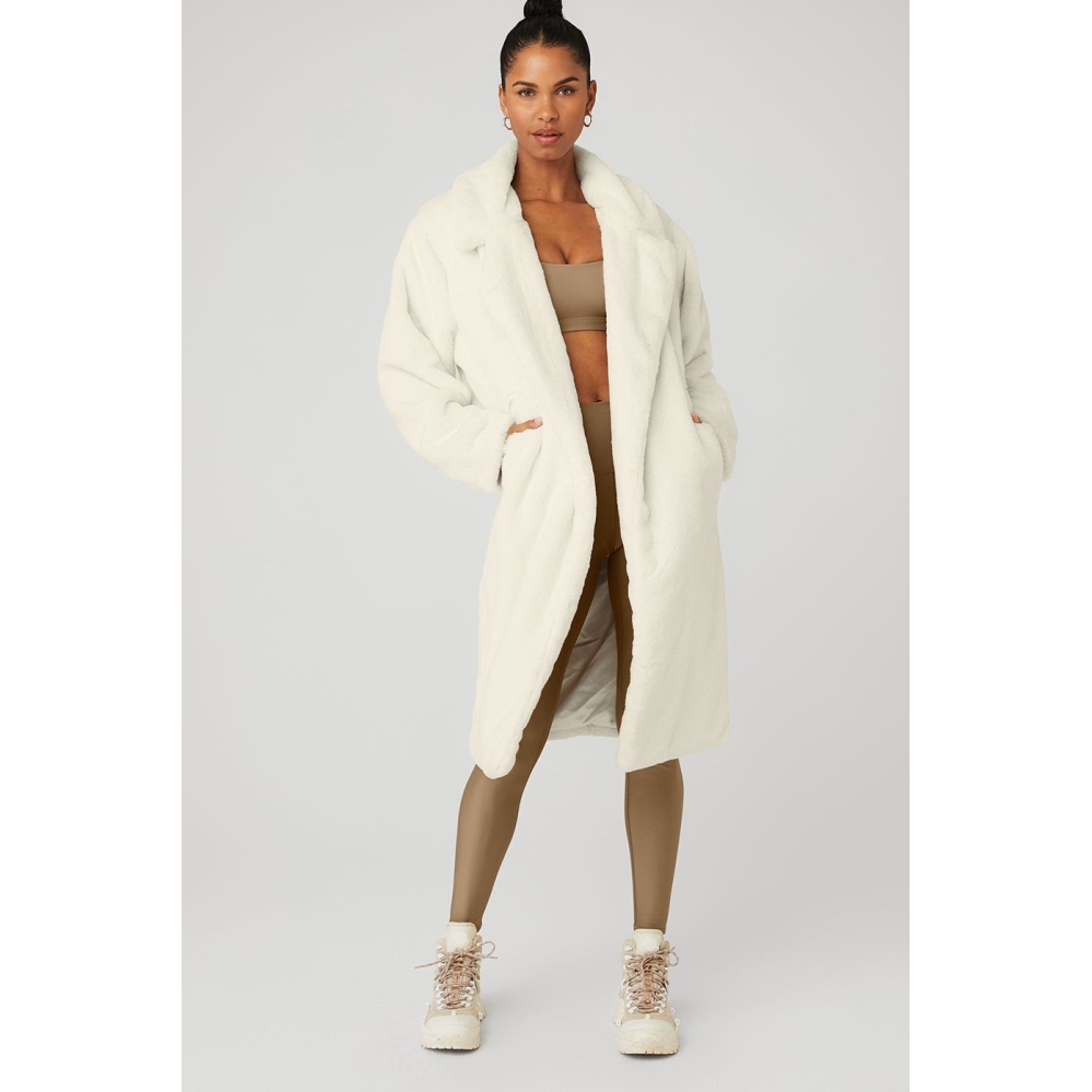 Chaquetas Alo Yoga Oversized Faux Fur Trench Mujer Blancos | MX-40GVCH