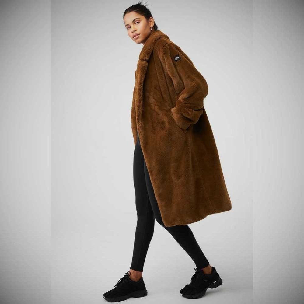 Chaquetas Alo Yoga Oversized Faux Fur Trench Mujer Chocolate | MX-46AERI