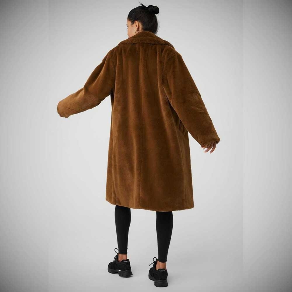 Chaquetas Alo Yoga Oversized Faux Fur Trench Mujer Chocolate | MX-46AERI