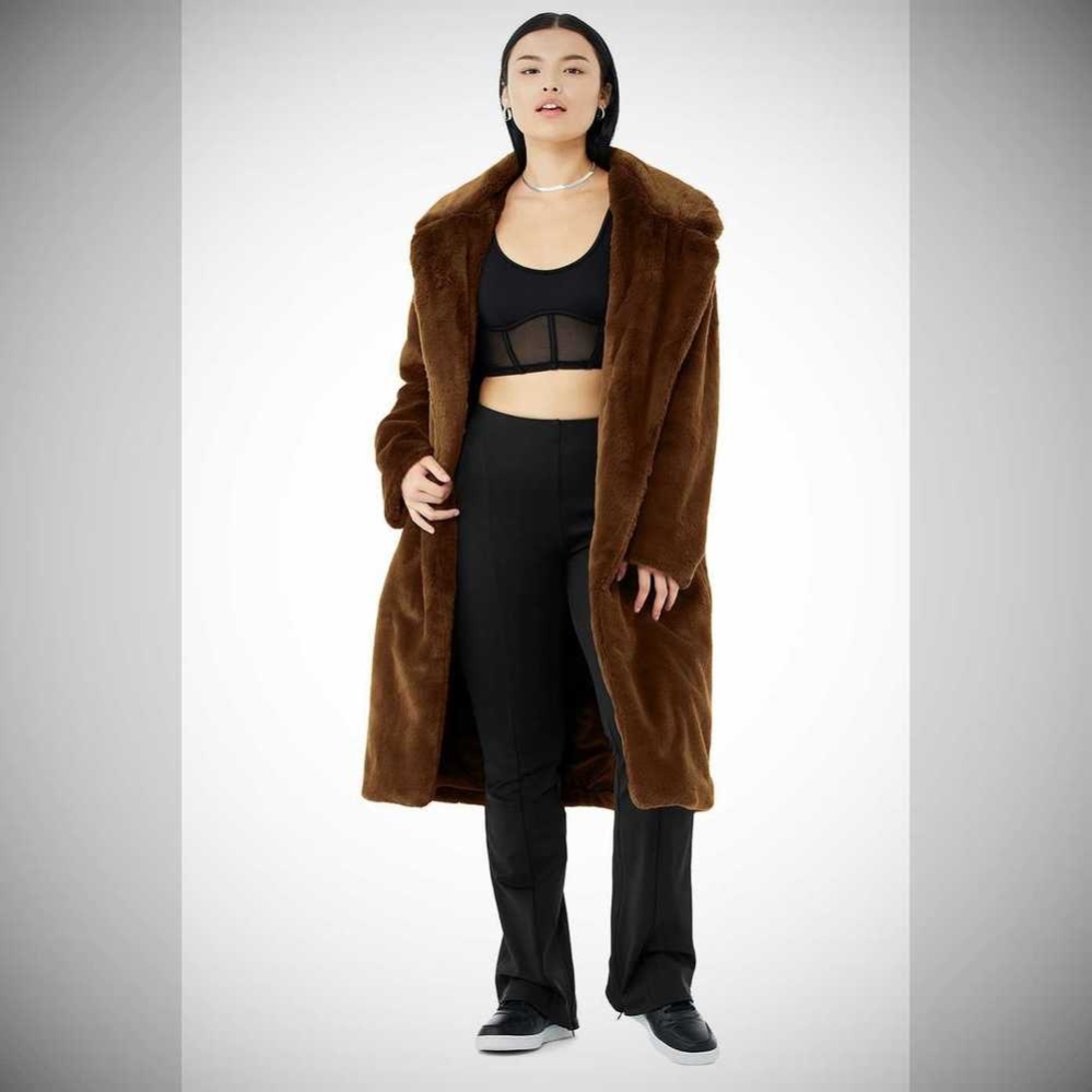 Chaquetas Alo Yoga Oversized Faux Fur Trench Mujer Chocolate | MX-46AERI