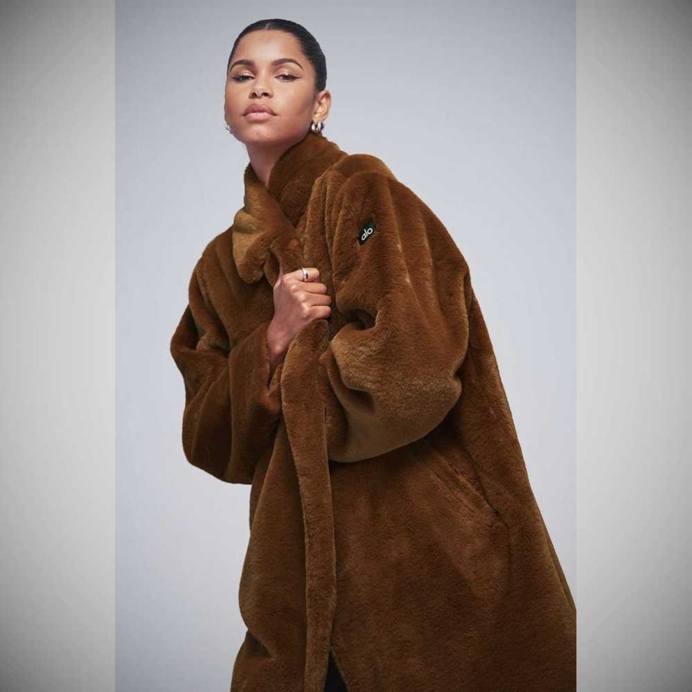 Chaquetas Alo Yoga Oversized Faux Fur Trench Mujer Chocolate | MX-46AERI