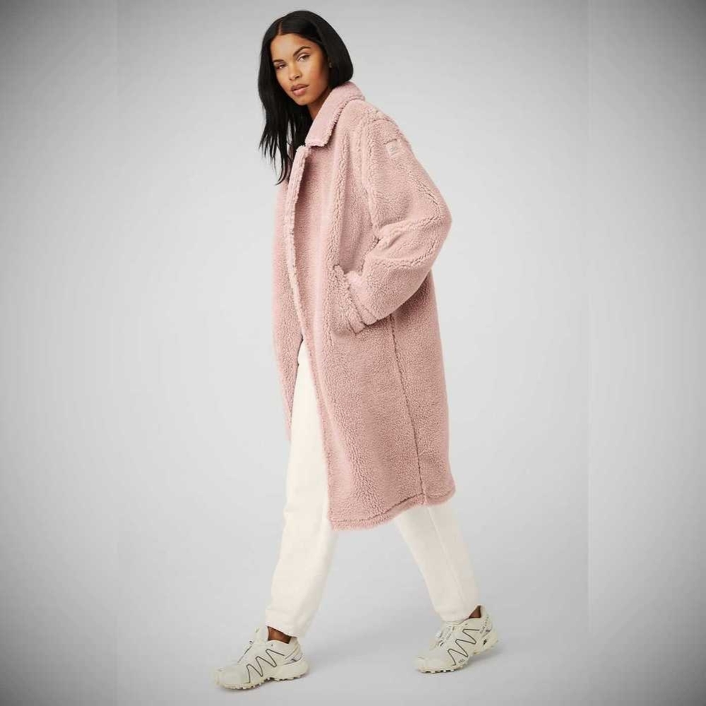 Chaquetas Alo Yoga Oversized Sherpa Trench Mujer Grises Rosas | MX-06LFCE