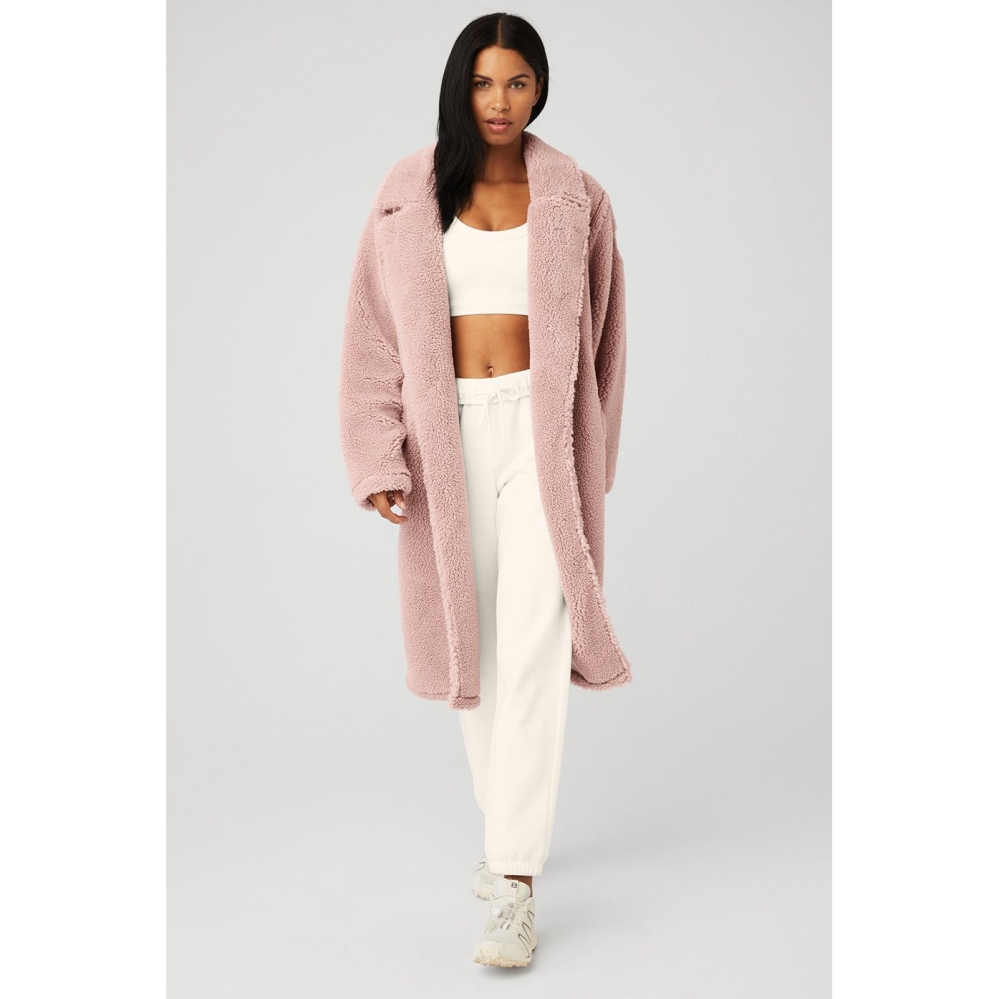 Chaquetas Alo Yoga Oversized Sherpa Trench Mujer Grises Rosas | MX-06LFCE