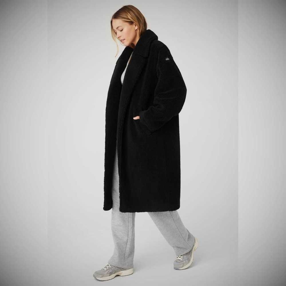 Chaquetas Alo Yoga Oversized Sherpa Trench Mujer Negros | MX-29THOK